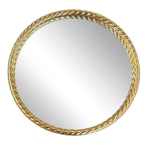 Metal 28" Rope Mirror, Gold Wb
