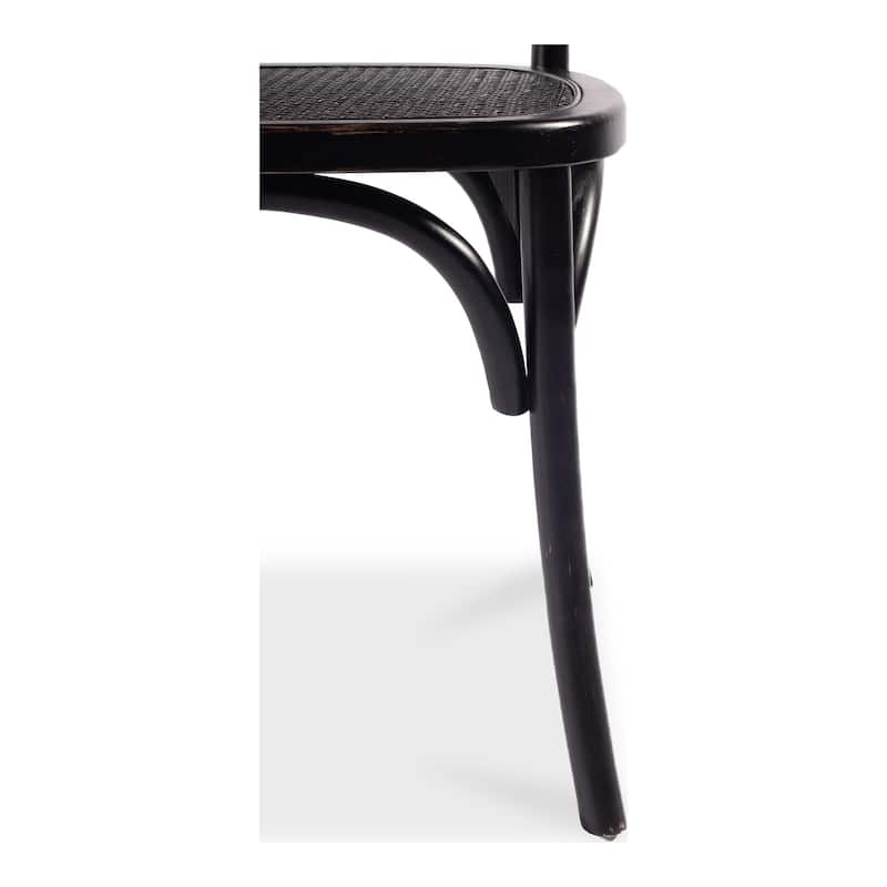 NADAAL STUDIOS Winston, Wooden Dining Chair With Rattan Seat, Set of Two - 18"W x22.5"D x34.5"H