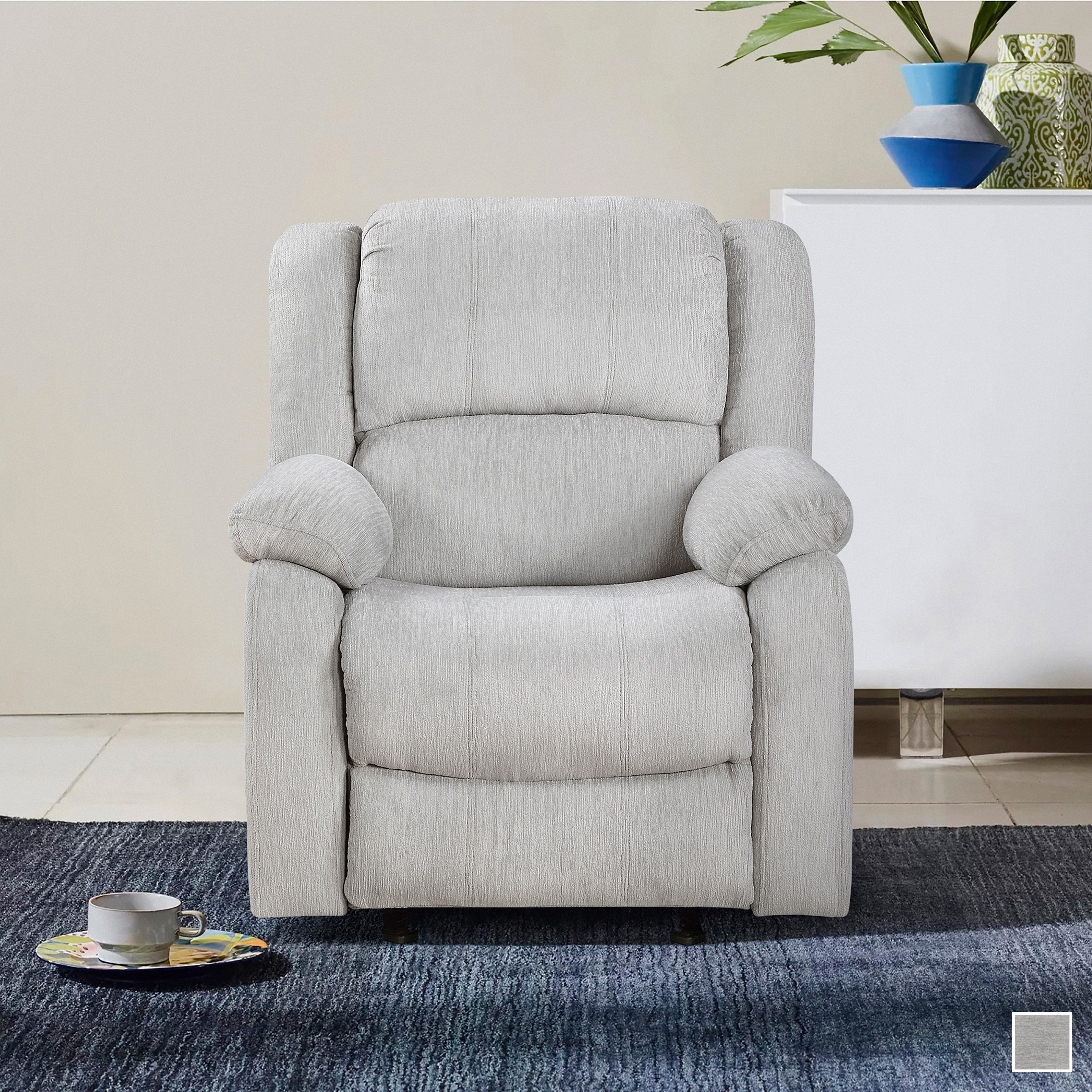 Baron chenille top glider reclining chair