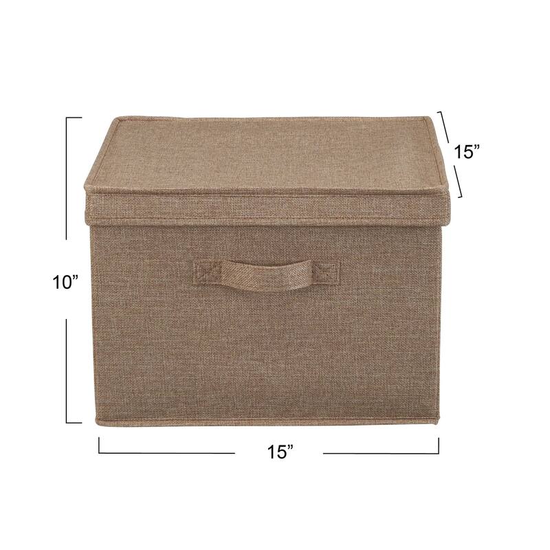 Household Essentials Square KD Storage Box with Lid, Set of 2