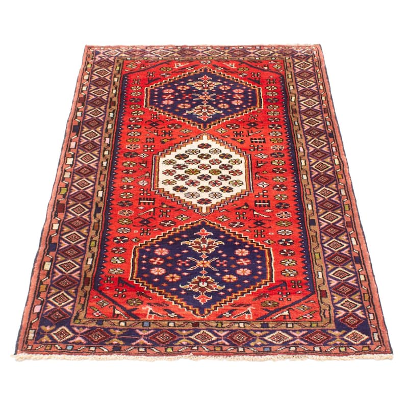 ECARPETGALLERY Hand-knotted Andelz Red Wool Rug - 3'11 x 6'4