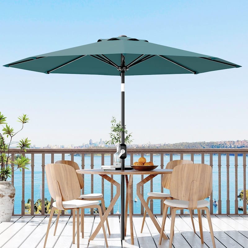 Coromose 10ft Patio Umbrella, Crank Lift & Push Button Tilt, for Yard, Deck, Pool