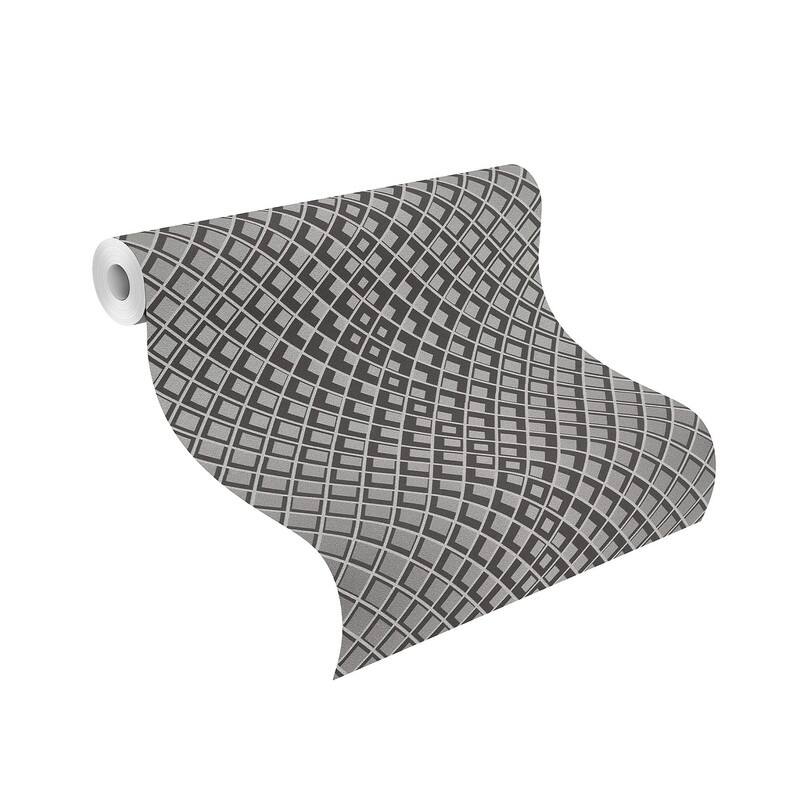 Rasch Perriand Silver Geometric Wallpaper - 20.5 x 396 x 0.025