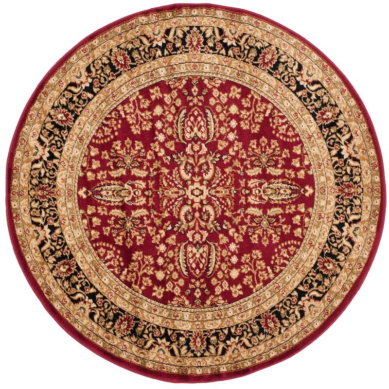 SAFAVIEH Lyndhurst Fulgencia Traditional Bordered Oriental Area Rug - 10' x 10' Round - Red/Black