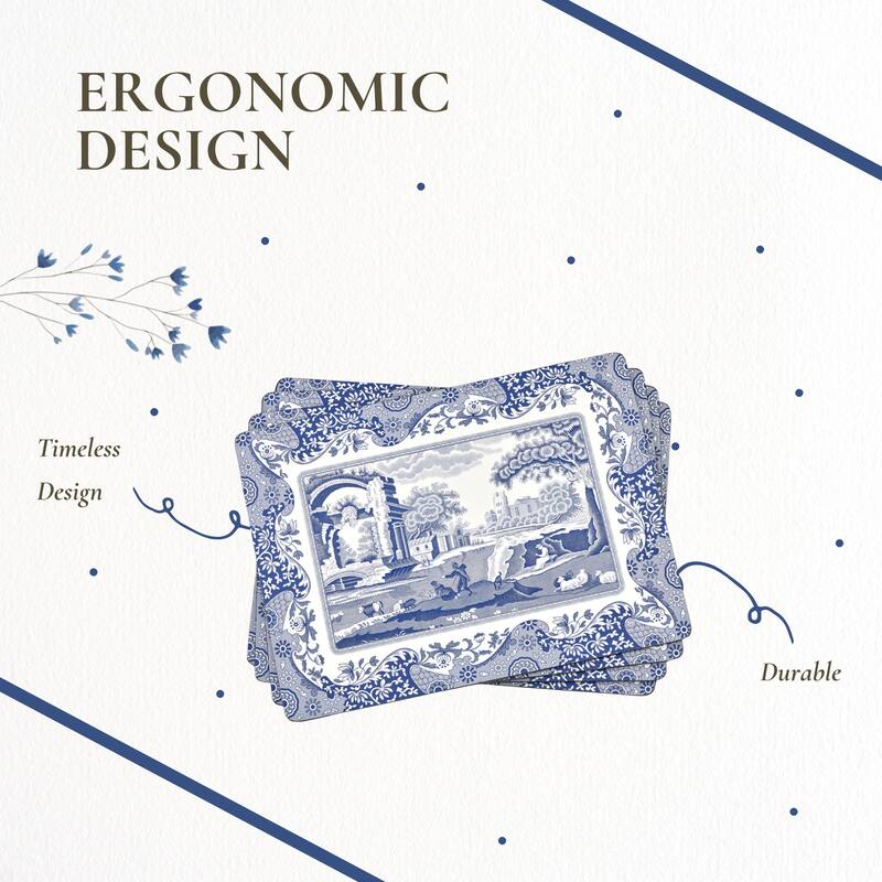 Pimpernel Set of 4 Blue Italian Placemats - 15.7 inches x 11.7 each