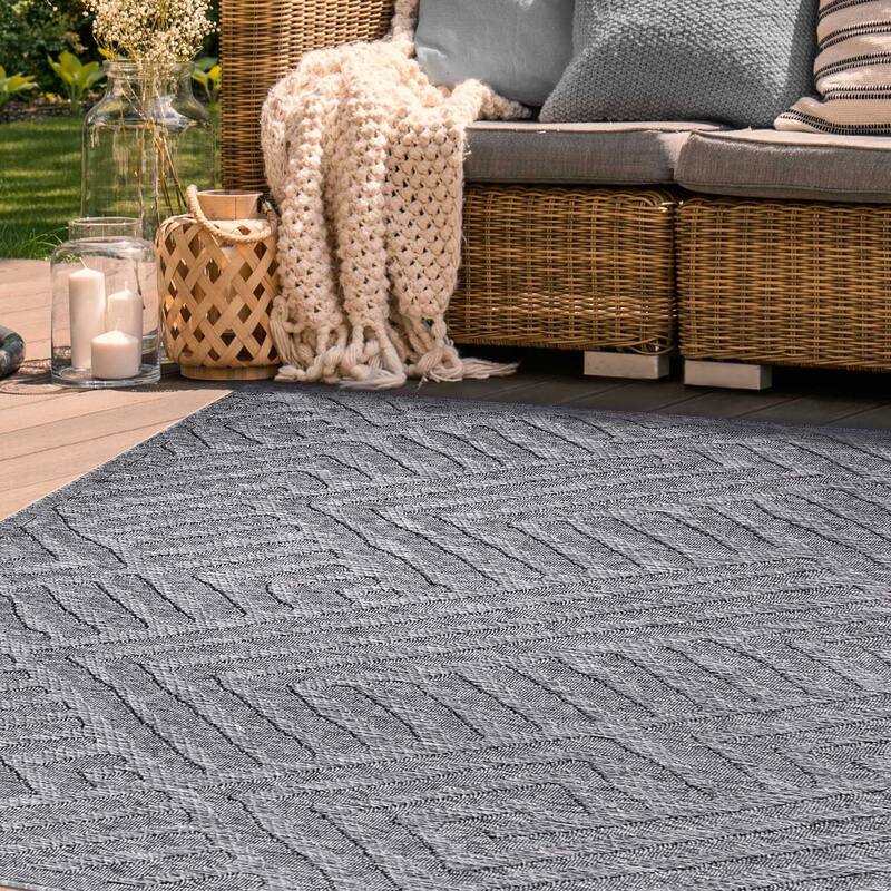 Superior Contemporary Geometric Abstract Indoor Outdoor Area Rug