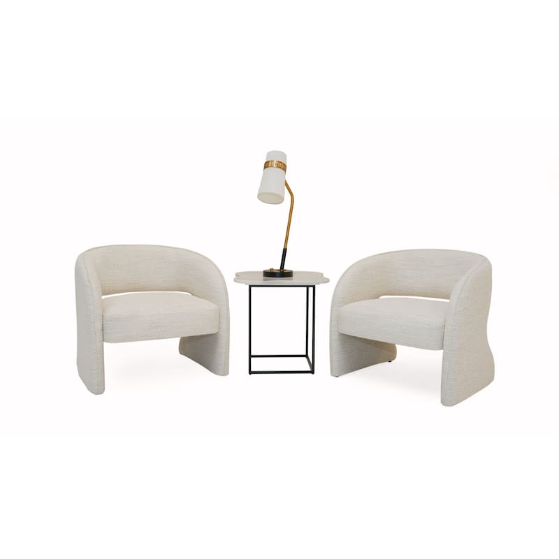 Modrest Luby Modern Cream Fabric Accent Chair