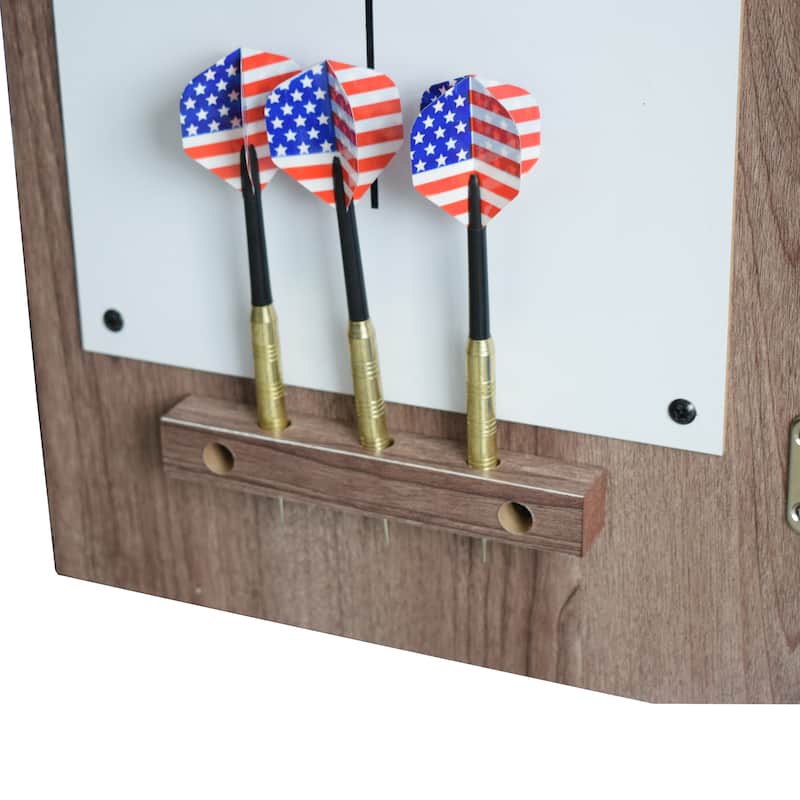 Hathaway Winchester Bristle Dartboard and Cabinet Set - Driftwood Finish