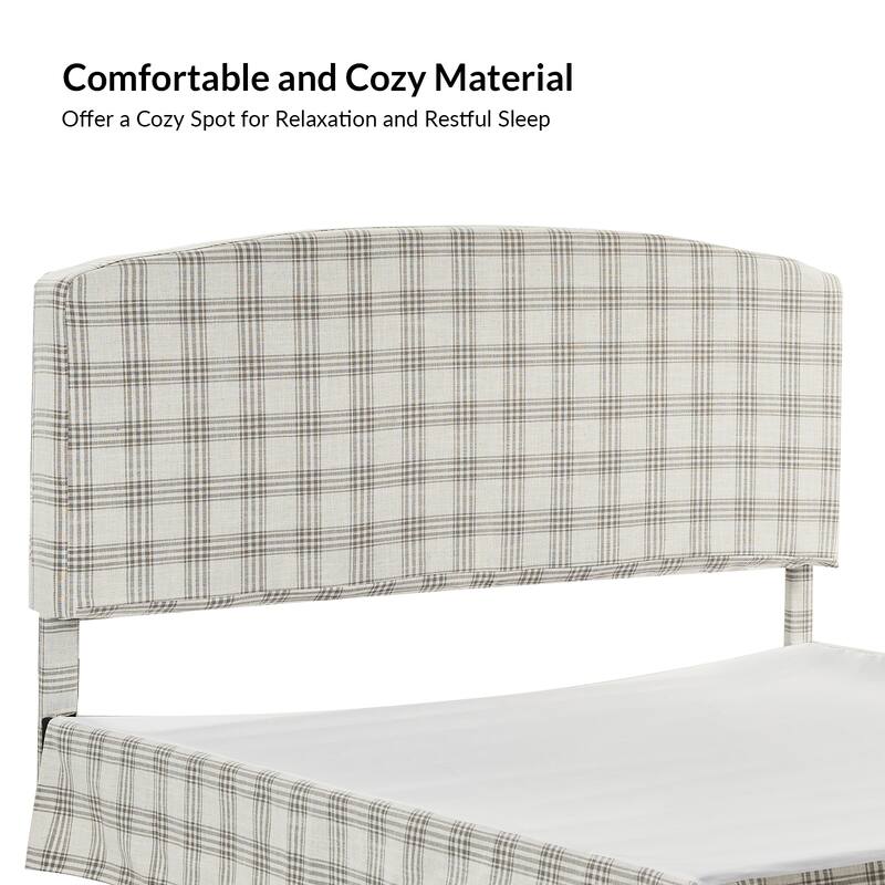 Knut Traditional 2 Piece Bedroom Upholstered Platform Bed with Washable Slipcover Set-QB by HULALA HOME