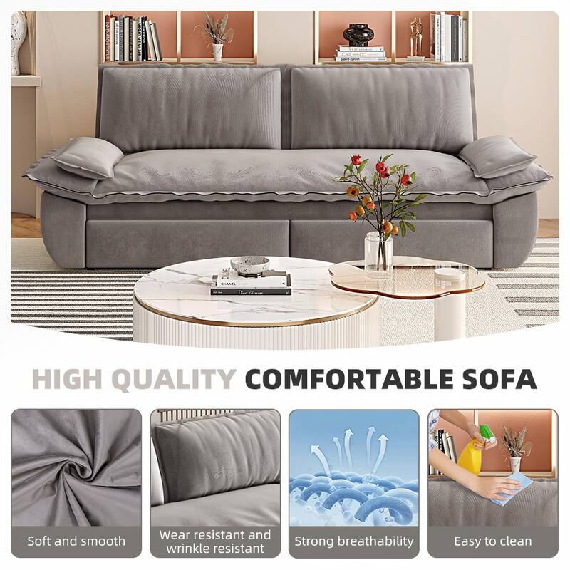 Convertible Sleeper Sofa Multi-Functional Velvet Loveseat Bed