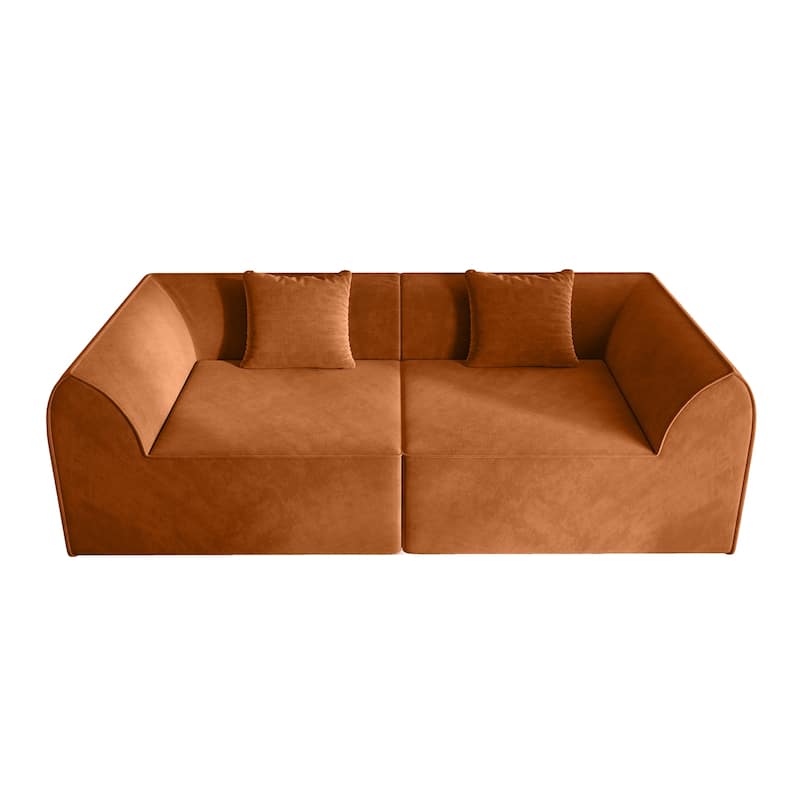 Compressed Memory Foam Sofa with PillowS, 2-Seater Lounger Daybed