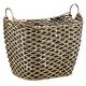 preview thumbnail 2 of 7, Brown Seagrass Bohemian Storage Basket 18 x 21 x 18 - 21 x 18 x 18