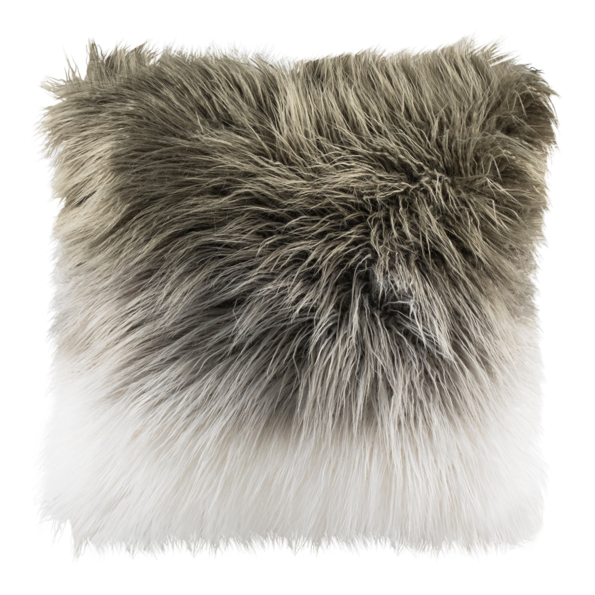 Flokati faux fur round throw pillow sales