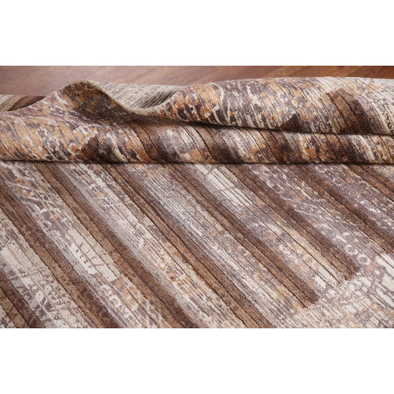 Modern Striped Abstract Accent Rug Wool Carpet - 4'0"x 6'0"