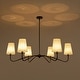 preview thumbnail 18 of 54, Starsky 6-Light Modern Classic Chandelier with White Linen Shades