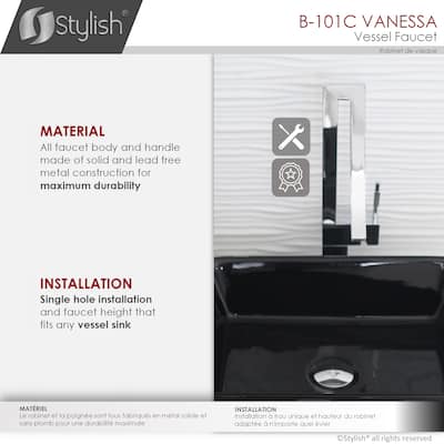 Vanessa Single Handle 17 1/2" Polished Chrome Vessel Bathroom Faucet