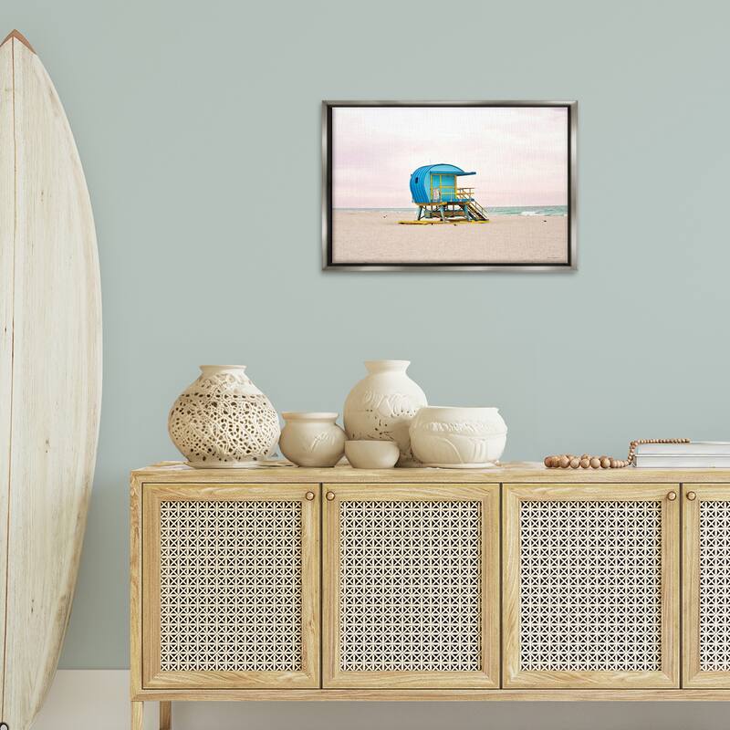 Stupell Summer Lifeguard Cabin Framed Floater Canvas Wall Art Design By Seven Trees Design