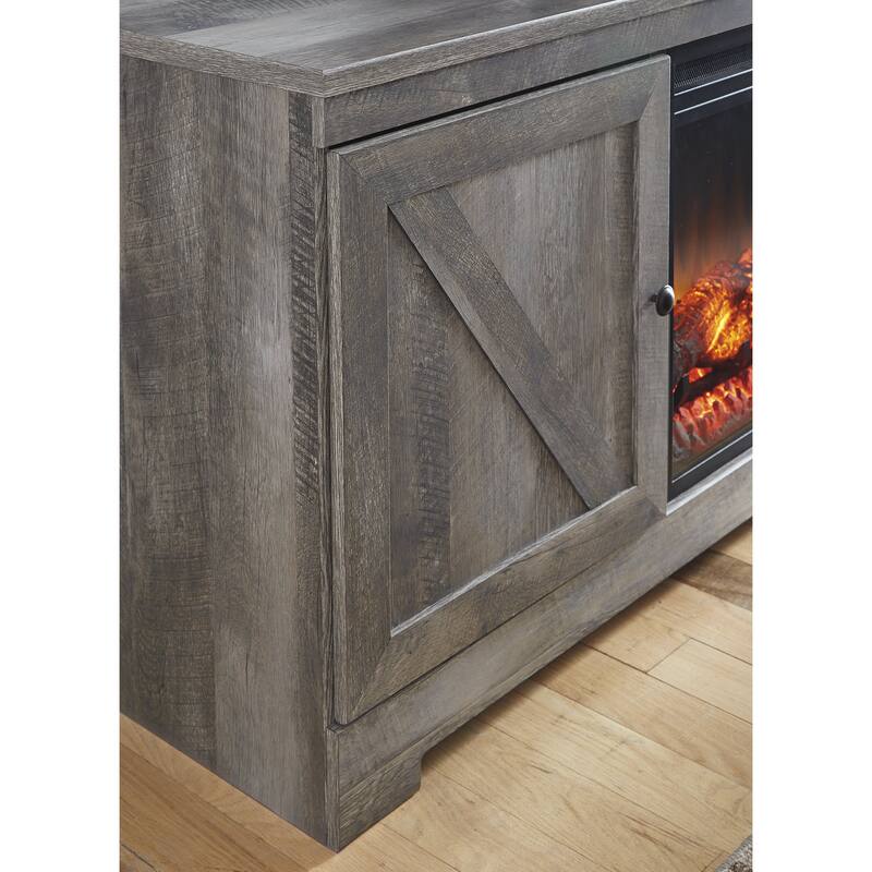 Signature Design by Ashley Wynnlow Weathered 63-inch TV Stand with Electric Fireplace
