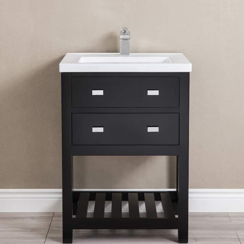 Viola 24-inch MDF 1-drawer Single Bowl Ceramic Top Vanity