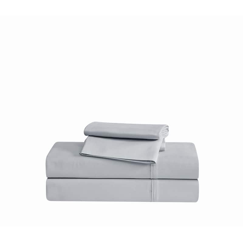 Badgley Mischka Cotton Sateen Sheet Set - Grey - Full
