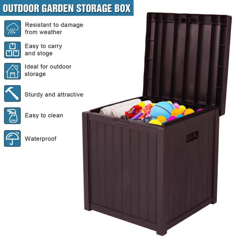 51 Gallons Water Resistant Plastic Deck Box - N/A