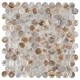 preview thumbnail 2 of 7, Merola Tile Conchella Penny Natural 11.25" x 11.63" Natural Seashell Mosaic Tile