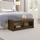 preview thumbnail 2 of 20, 47" Accent Bench with Lower Shelf Shoe Rack, Padded Seating Bench, Bed End Bench with Storage, Removable Cushion