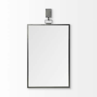 HomeRoots 44" Gunmetal Metal Framed Accent Mirror - 24.8L x 1.2W x 43.8H