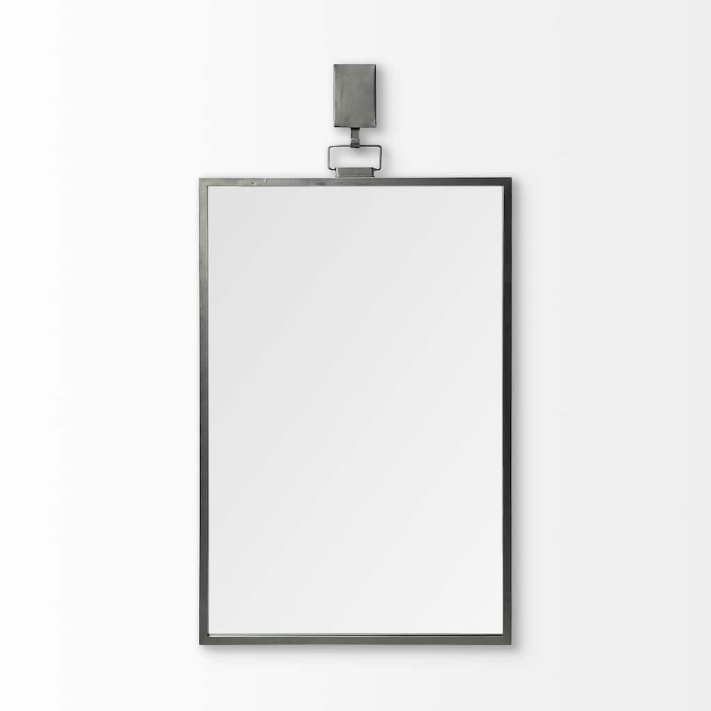 HomeRoots 44" Gunmetal Metal Framed Accent Mirror - 24.8L x 1.2W x 43.8H