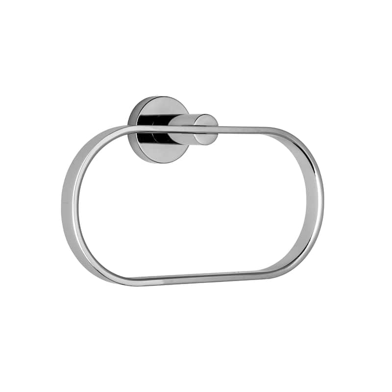 Croydex Metra Flexi-Fix Screw or Glue Towel Ring in Chrome