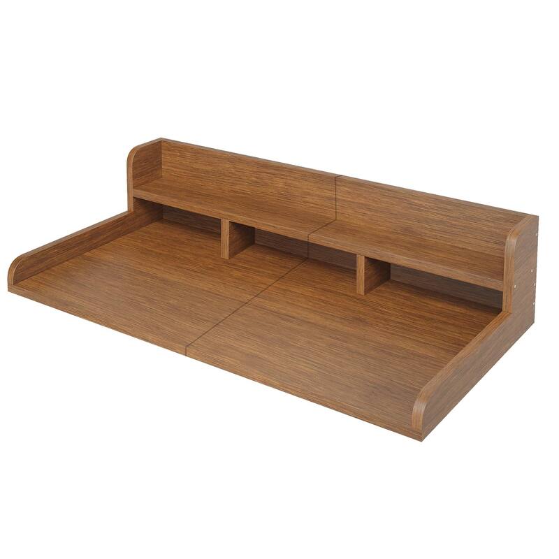 Washer Dryer Countertop, Laundry Wood Shelf Topper with Edge, 54" Width x 27.5" Depth - Brown