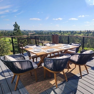 PURPLE LEAF Outdoor patio Dining Set for Garden Deck Wicker Table and Chairs Set-7/9/11 Piece