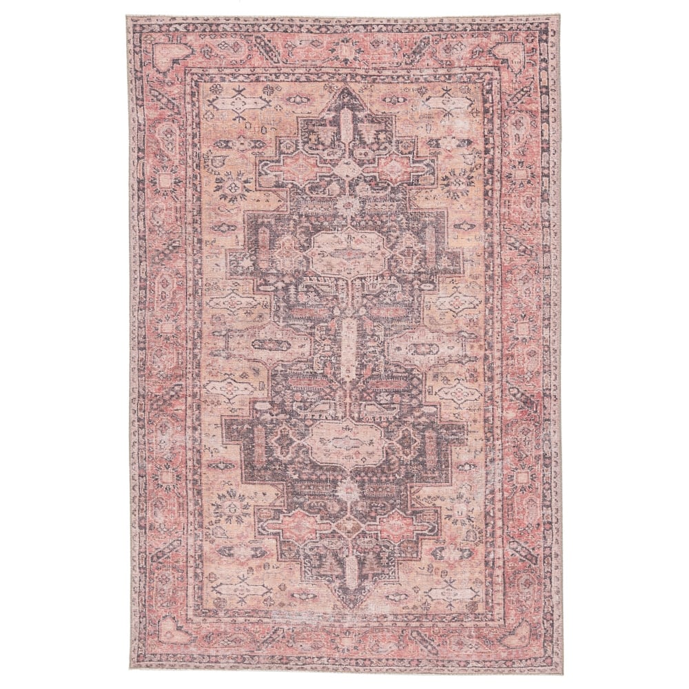 Cosima Machine Washable Medallion Pink/ Dark Purple Area Rug
