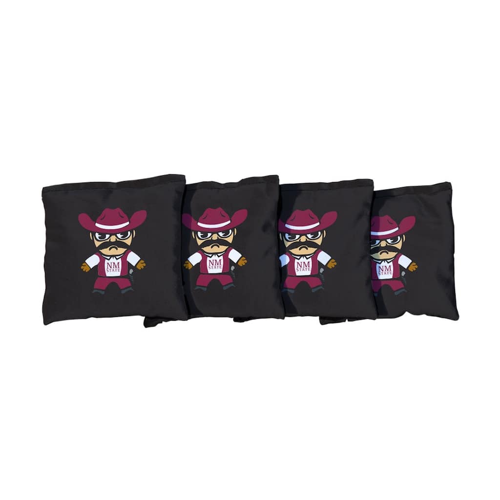 New Mexico State Aggies Tokyodachi Black Cornhole Bags