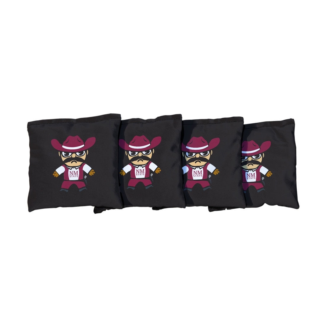 New Mexico State Aggies Tokyodachi Black Cornhole Bags