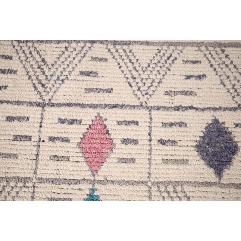 All-Over Geometric Moroccan Oriental Area Rug Handmade Wool Carpet - 8'9"x 13'1"