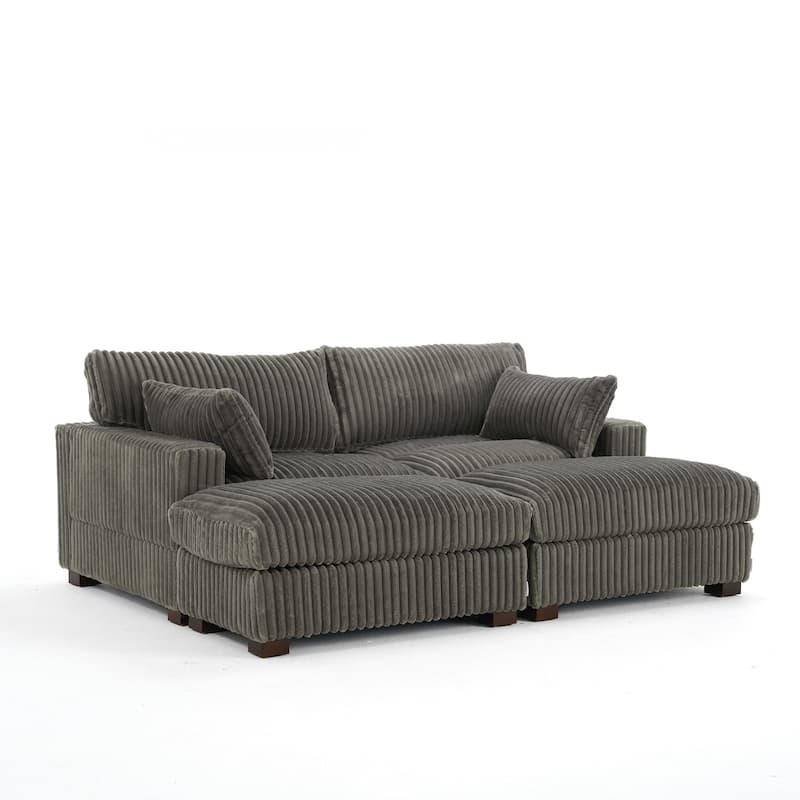 Oversized U-shaped Plush Modular Sectional Sofa Set