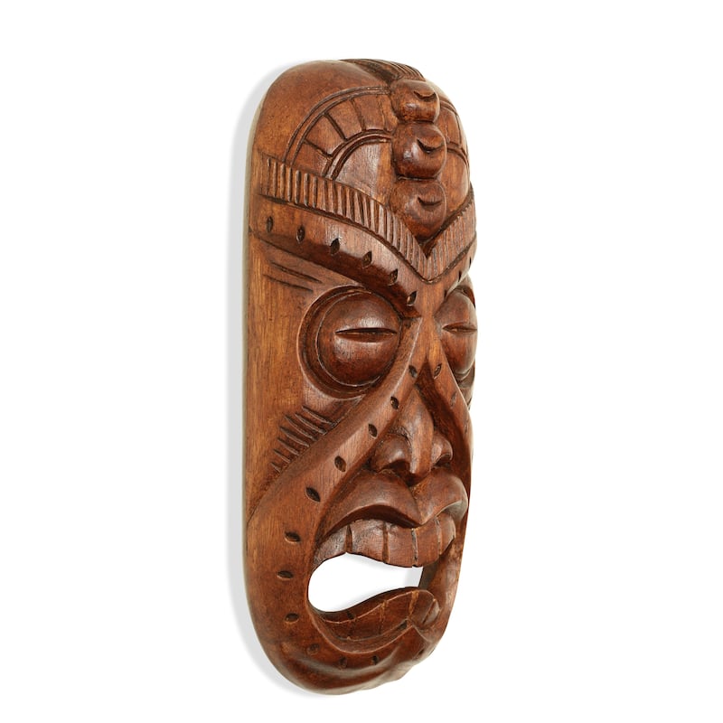 Wooden Tribal African Crying Mask Hand Carved Wall Plaque Hanging Home Decor Accent Art Unique Sculpture Decoration