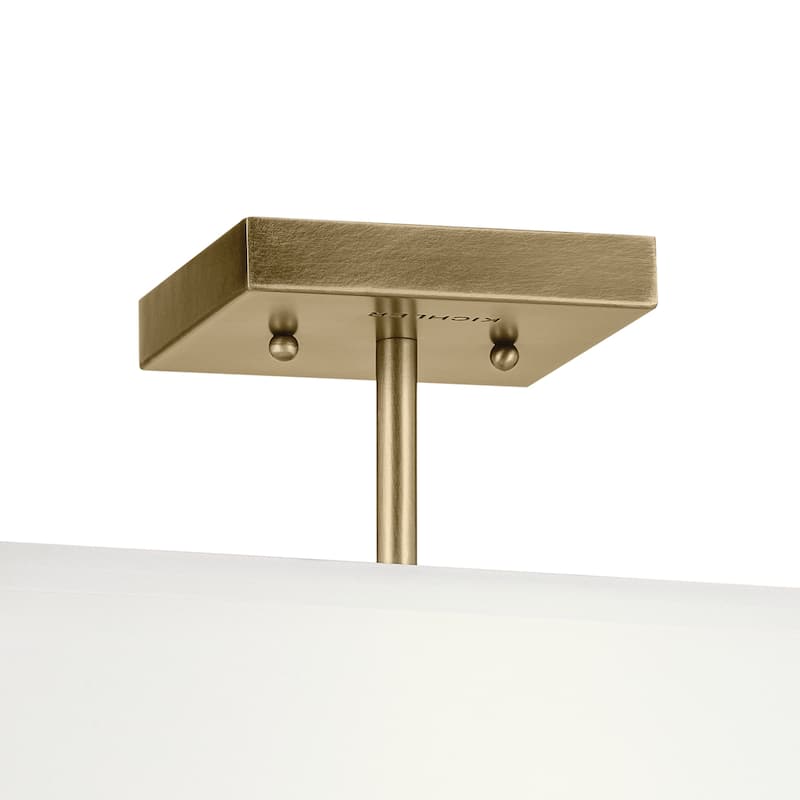 Kichler Lighting Shailene 14 in. 3-Light Natural Brass Square Semi-Flush Mount Light - 14 in