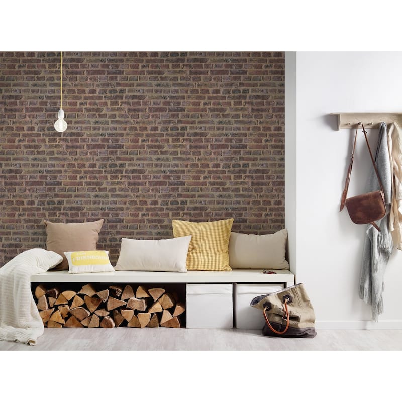 Galerie Wallcoverings Bricks and More Collection Realistic Brickshire Residents Matte Finish Vinyl on Non-woven Wallpaper Roll