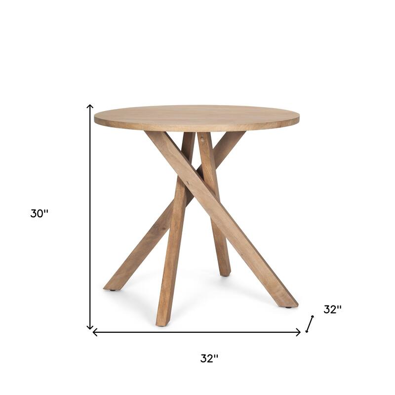 HomeRoots 32" Espresso and Brown Solid Wood and Wood Tray Table - 32.00 in. x 30.00 in. x 32.00 in.