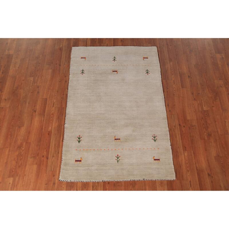 Tribal Gabbeh Indian Foyer Rug Handmade Modern Wool Carpet - 3'0" x 4'9"