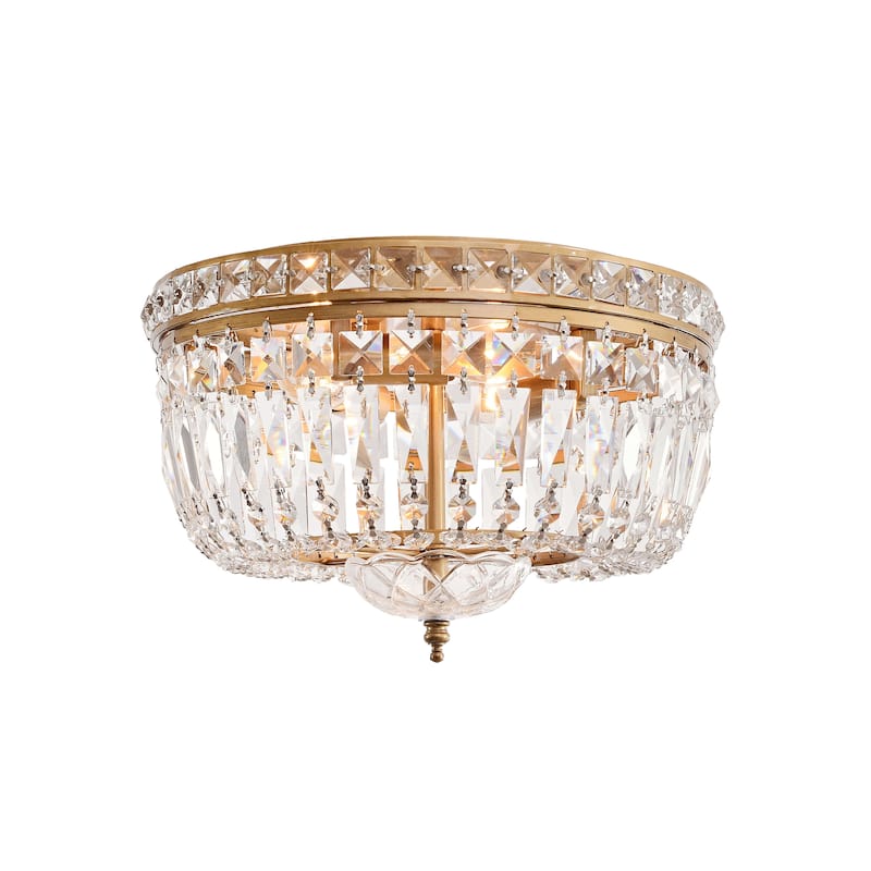 Elisa Crystal Basket Flush Mount Chandelier