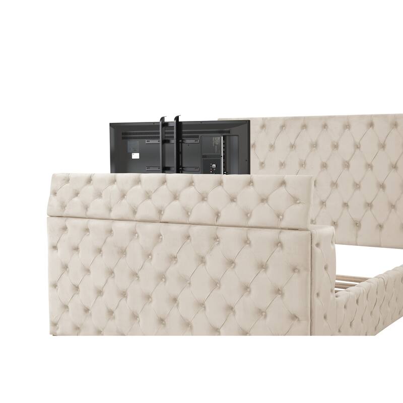 Encore King / Queen 4PC / 5PCS Vanity Bedroom Set in Beige / Black / Gray