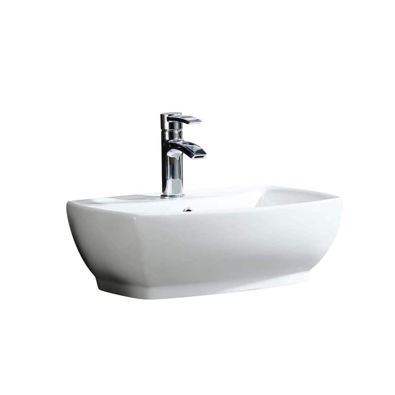 Fine Fixtures White Vitreous China Modern Vessel Sink