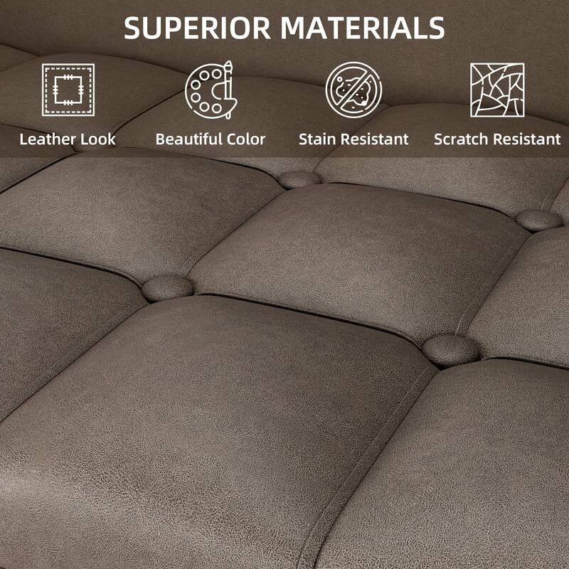 3-Seater Faux Leather Sofa
