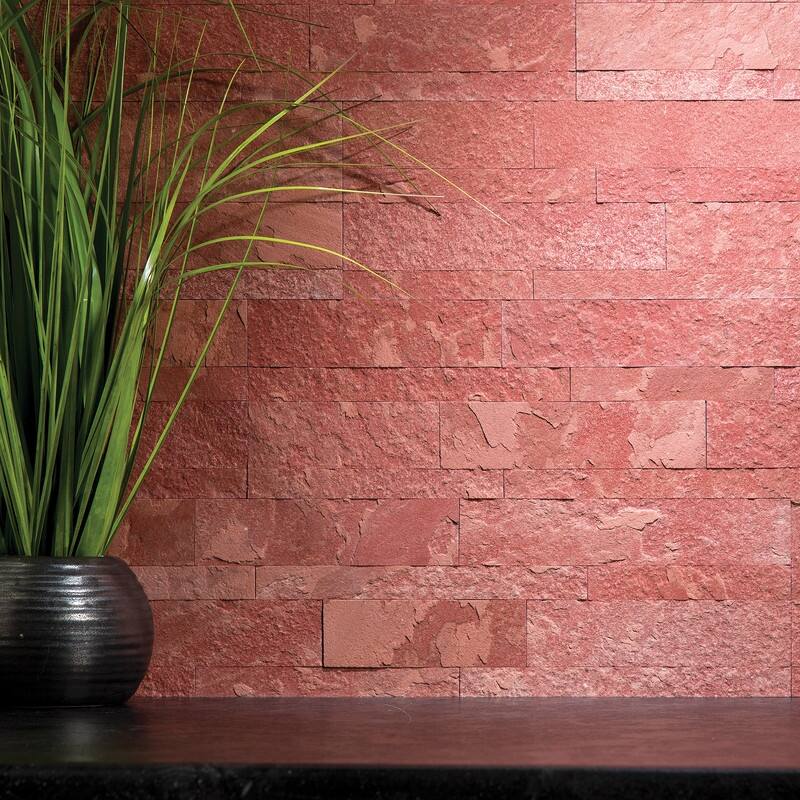 Aspect Peel and Stick Stone Overlay Kitchen Backsplash - Autumn Sandstone (Approx. 15 sq ft Kit) - 15 Sq Ft Kit