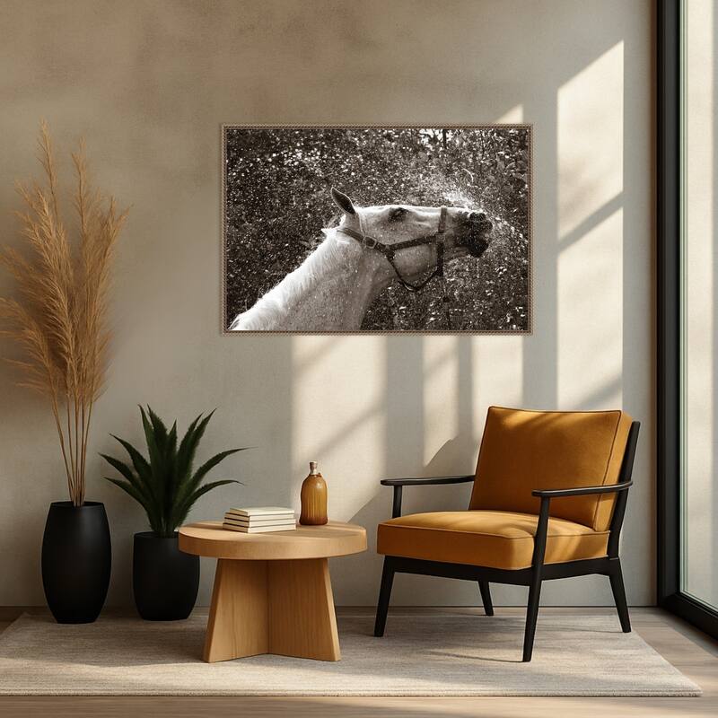 After a Shower by Jim Dratfield Framed Canvas Wall Art Print