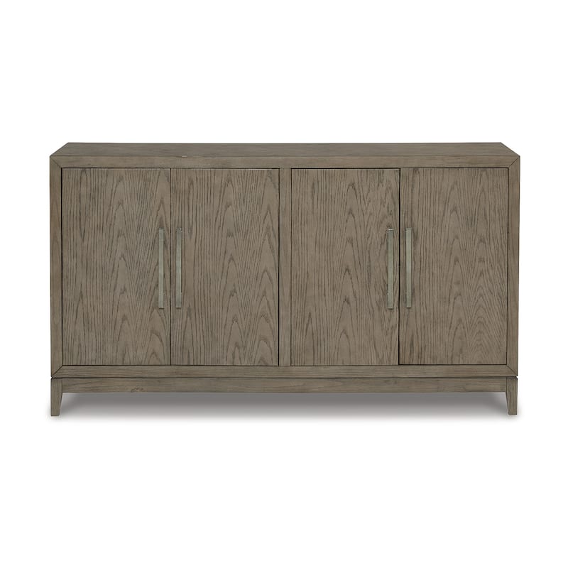 Signature Design by Ashley Chrestner Gray/Brown Dining Server - 64"W x 18"D x 36"H