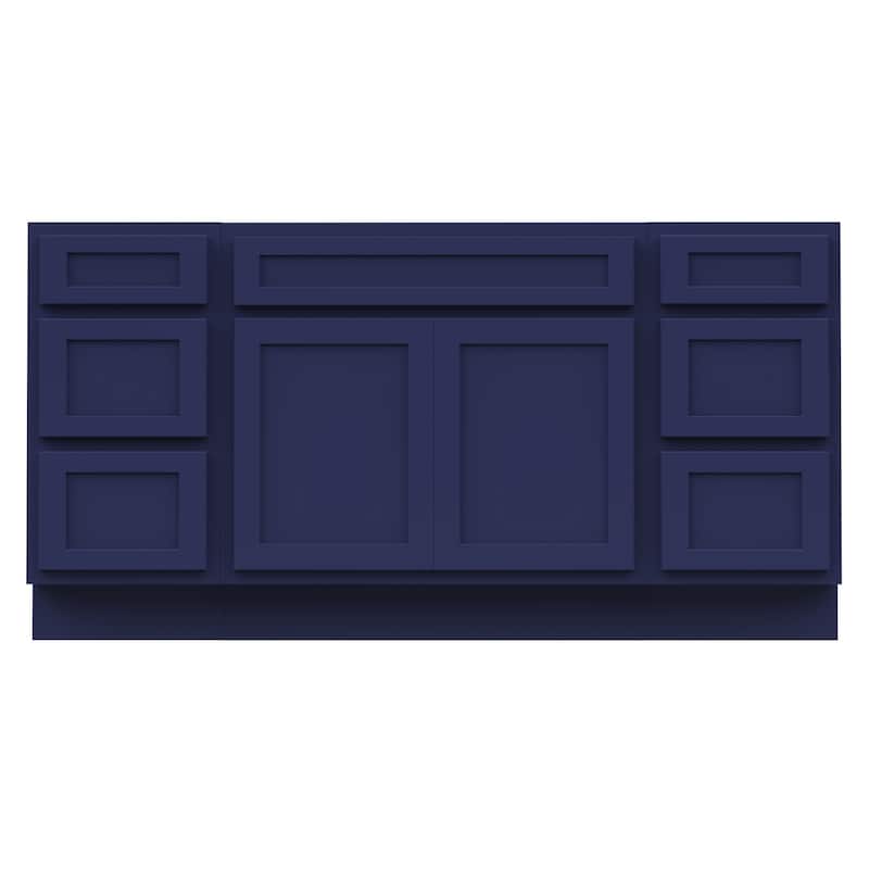 Vanity Art 60" Oak Freestanding Bathroom Vanity Cabinet without Top